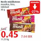 Nestle müslibatoon maasikas, kirss, šokolaad 40 g