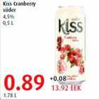 Allahindlus - Kiss Cranberry siider 4,5% 0,5 L