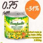 Bonduelle konserveeritud mais ja hernes, 340 g/neto 285 g