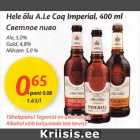 Allahindlus - Hele õlu A.Le Cog Imperial, 400 ml