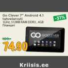 Allahindlus - Go Clever 7” Android 4.1
tahvelarvuti