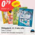 Allahindlus - Vihikupaberid, A3, 8 lehte rullis,Timer