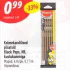 Allahindlus - Kolmekandilised pliatsid Black Peps, HB, kustukummiga