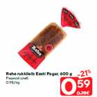 Rehe rukkileib Eesti Pagar, 600 g
