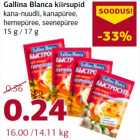 Allahindlus - Gallina Blanca kiirsupid kana-nuudli, kanapüree, hernepüree, seenepüree 15 g / 17 g