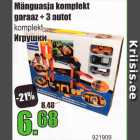 Allahindlus - Mänguasja komplekt garaaz + 3 autot