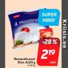 Mozzarella juust
Rimi, 4x125 g
