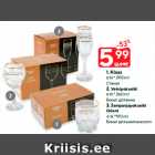 1. Klaas
6 tk * 290 ml; 2. Veinipokaalid
6 tk * 260 ml;  3. Šampanjapokaalid
Orient
6 tk *190 ml