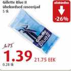 Allahindlus - Gillette Blue II ühekordsed raseerijad 5 tk