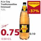 Allahindlus - A.Le Coq
Traditsiooniline
limonaad
1,5 L