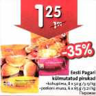 Eesti Pagari külmutatud pirukad .kohupiima, 8 х 50g . peekoni-muna ,6 х 65 g