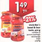 Uncle Ben's Sweet & Sour kaste, 400 g . rohelise ja punase paprikaga .ananassiga
