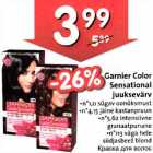 Allahindlus - Garnier Color Sensational juuksevärv .n"1,0 sügav oonüksmust *n"4,15 jäne kastanpruun .n"5,62 intensiivne granaatpunаnе .n"ll3 väga hele siidjasbeež blond