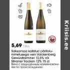 Allahindlus - Saksamaa kaitstud päritolunimetusega
vein Valckenberg
Gewürztraminer l0,5% või
Silvaner Тrосkеn 12% 75 cl