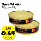 Allahindlus - Sprotid õlis 160 g/ neto 112 g