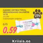 Allahindlus - CLEANIC ANTIBACTERIAL
VÄRSKENDAVAD SALVRÄTID
15 TK