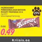 FAZER KISMET
PIIMAŠOKOLAADI BATOON
NUGATI-TÄIDISEGA 55 G