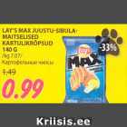 LAY’S MAX JUUSTU-SIBULAMAITSELISED
KARTULIKRÕPSUD
140 G