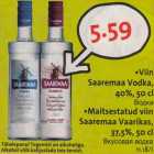 Allahindlus - •Viin
Saaremaa Vodka,
40%, 50 cl; •Maitsestatud viin
Saaremaa Vaarikas,
37,5%, 50 cl