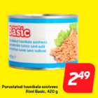 Purustatud tuunikala soolvees
Rimi Basic, 420 g