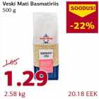 Allahindlus - Veski Mati Basmatiriis 500 g