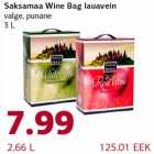 Allahindlus - Saksamaa Wine Bag lauavein valge, punane 3 L