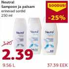 Allahindlus - Neutral šampoon ja palsam erinevad sordid 250 ml