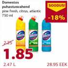 Allahindlus - Domestos puhastusvahend pine fresh, citrus, atlantic 750 ml