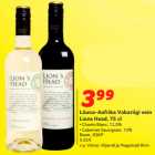 Allahindlus - Lõuna-Aafrika Vabariigi vein
Lions Head, 75 cl
