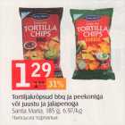 Tortiljakrõpsud bbq ja peekoniga või juustu ja jalapenoga