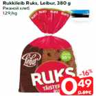 Allahindlus - Rukkileib Ruks, Leibur, 380 g
