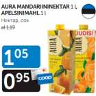 AURA MANDARIININEKTAR 1 L, APELSINIMAHL 1 L