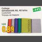 Allahindlus - College spiraalplokk А6, 48 lehte ruudulised