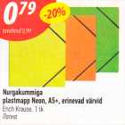 Nurgakummiga plastmapp Neon, A5+, erinevad, Erich Krause, 1 tk