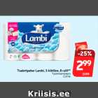 Tualettpaber Lambi, 3-kihiline, 8 rulli**