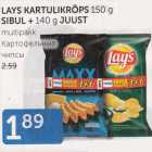 LAYS KARTULIKRÕPSUD 150 G SIBUL + 140 G JUUST