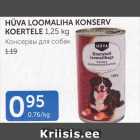 HÜVA LOOMALIHA KONSERV KOERTELE 1,25 KG