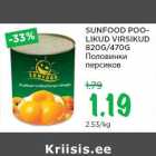 Allahindlus - SUNFOOD POOLIKUD VIRSIKUD 820G/470G