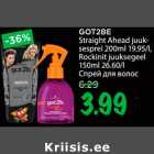 Allahindlus - GOT2BE Straight Ahead juuksesprei 200ml 19.95/l, Rockinit juuksegeel 150ml 26.60/l