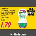 GARNIER
ULTRA DRY SPORT
RULLDEODORANT
NAISTELE 50 ML