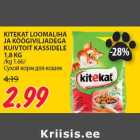 KITEKAT LOOMALIHA
JA KÖÖGIVILJADEGA
KUIVTOIT KASSIDELE
1,8 KG