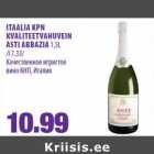 Allahindlus - ITAALIA KPN
KVALITEETVAHUVEIN
ASTI ABBAZIA 1,5L