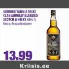 Allahindlus - SUURBRITANNIA VISKI
CLAN MURRAY BLENDED
SCOTCH WHISKY 40% 1L