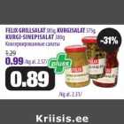 Allahindlus - FELIX GRILLSALAT 385g, KURGISALAT 375g,
KURGI-SINEPISALAT 380g