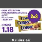 Allahindlus - CORNY MÜSLIBATOON
ŠOKOLAADI JA BANAANIGA 3x50g