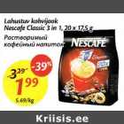 Allahindlus - Lahustuv kohvijook
Nescafe Classic 3 in 1, 20 x17,5