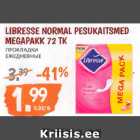 Allahindlus - LIBRESSE NORMAL PESUKAITSMED
MEGAPAKK 72 TK