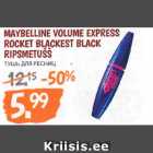 Allahindlus - MAYBELLINE VOLUME EXPRESS
ROCKET BLACKEST BLACK
RIPSMETUŠŠ