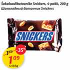 Allahindlus - Šokolaadibatoonike Snickers, 4-pakk, 200 g