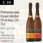 Allahindlus - Prantsusmaa siider Ecusson Cidre Brut või Doux